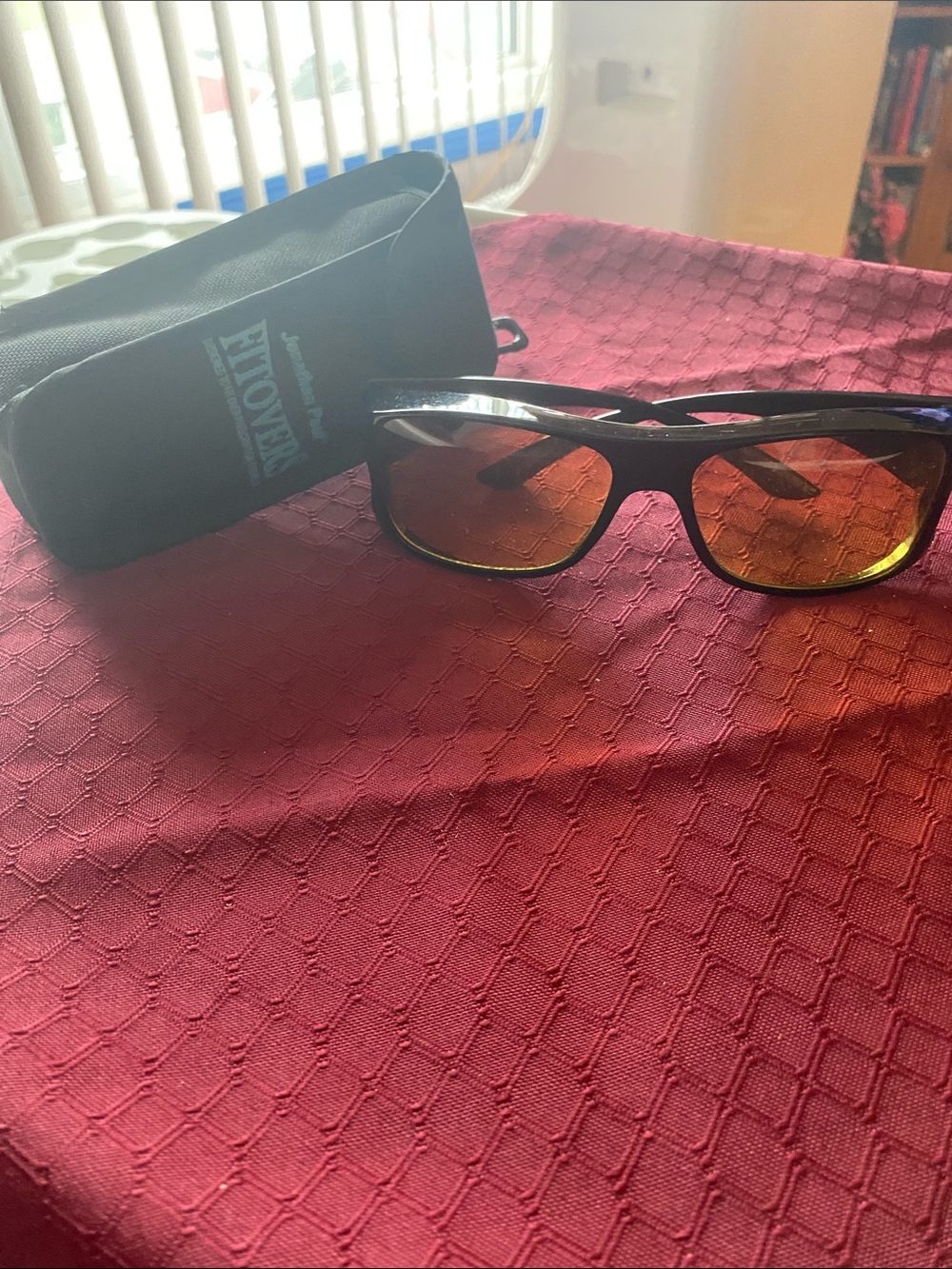 Black Frame “Fitovers” Sunglasses with Yellow Lenses
